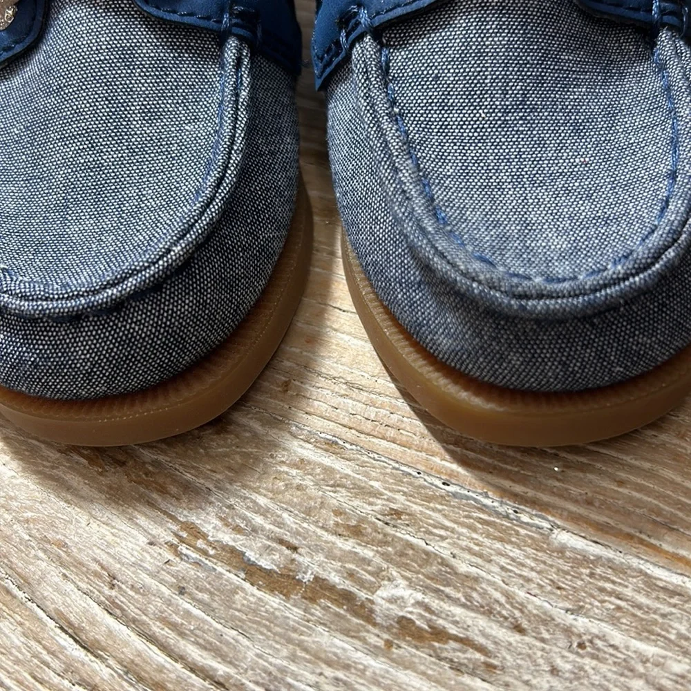 COPY - Kids Sperry Top-Sider denim chambray boat deck shoes like new Size 7 AO …